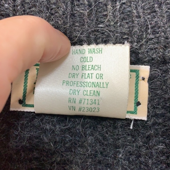 LL Bean Vintage Wool Alpaca Ribbed Thick Knit Zipper Cardigan Jacket Sweater XL - Picture 13 of 17